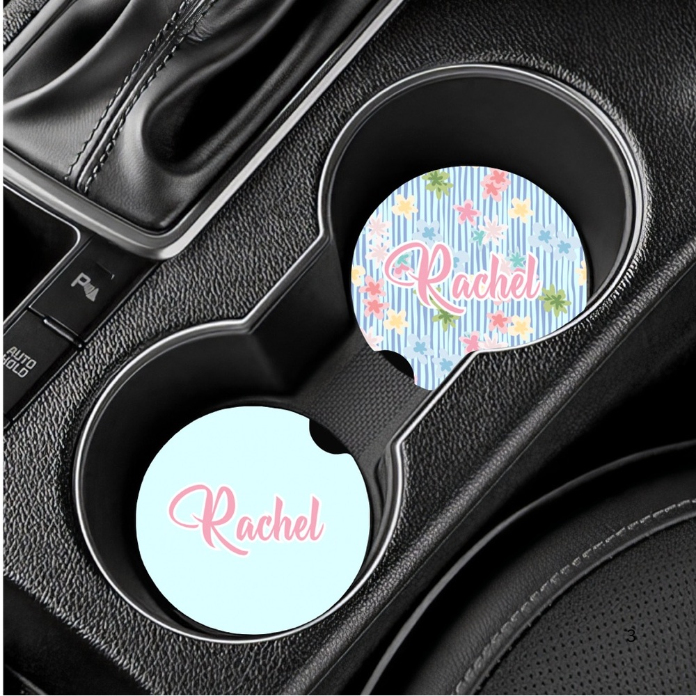 Personalized Ceramic Car Coasters (2 pack)